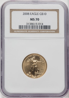 2008 $10 Quarter-Ounce Gold Eagle NGC MS70