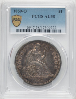 1859-O S$1 Seated Dollar PCGS AU58