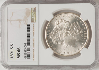 1891-S $1 Morgan Dollar NGC MS66