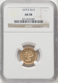 1879-S $2.50 Liberty Quarter Eagle NGC AU58