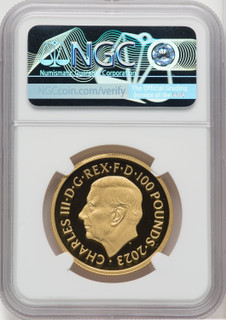 Charles III gold Proof  King Charles I  100 Pounds (1 oz) 2023 PR70 Ultra Cameo NGC World Coins NGC MS70