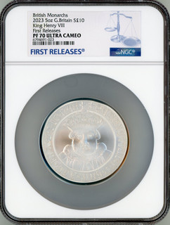 Charles III silver Proof  King Henry VIII  10 Pounds (5 oz) 2023 PR70 Ultra Cameo NGC World Coins NGC MS70