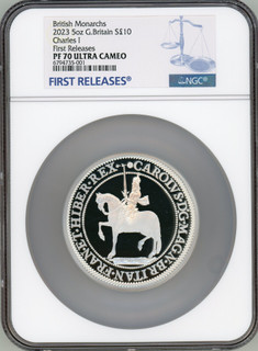 Charles III silver Proof  King Charles I  10 Pounds (5 oz) 2023 PR70 Ultra Cameo NGC World Coins NGC MS70