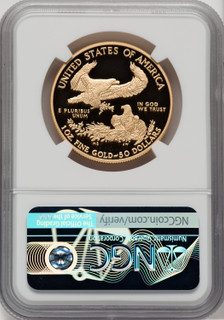 2010-W $50 One-Ounce Gold Eagle Brown Label NGC PF70