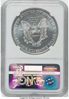1996 Silver Eagle Brown Label NGC MS70