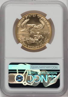 1989 $50 One-Ounce Gold Eagle Brown Label NGC MS70