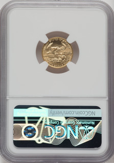 1990 $5 Tenth-Ounce Gold Eagle Mike Castle Signature NGC MS70