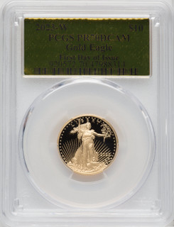 2023-W G$10 Quarter Ounce Gold Eagle First Day of Issue Gold Foil PCGS PR70