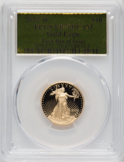 2023-W G$10 Quarter Ounce Gold Eagle First Day of Issue Gold Foil PCGS PR70 2023-W G$10 Quarter Ounce Gold Eagle First Day of Issue Gold Foil PCGS PR70