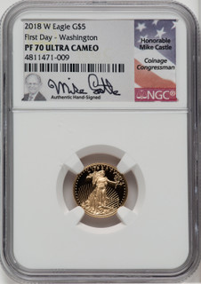 2018-W Gold American Eagle Castle Signature NGC PF70