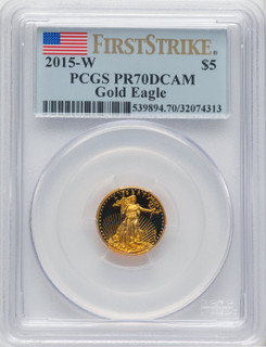 2015-W Gold American Eagle FS Flag PCGS PR70