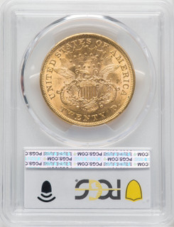 1873 $20 OPEN 3 Liberty Double Eagle PCGS MS62