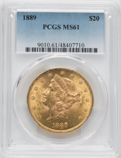 1889 $20 Liberty Double Eagle PCGS MS61