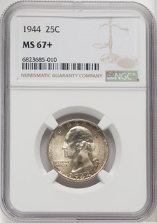 1944 25C Washington Quarter NGC MS67+