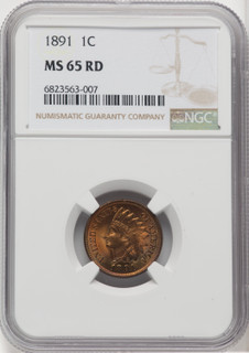 1891 1C RD Indian Cent NGC MS65 1891 1C RD Indian Cent NGC MS65