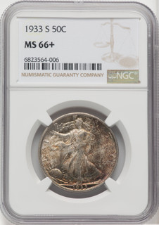 1933-S 50C Walking Liberty Half Dollar NGC MS66+