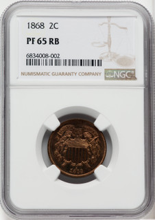 1868 2C RB Proof Two Cent Pieces NGC PR65