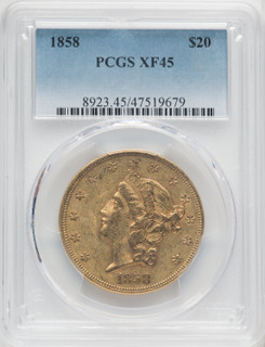 1858 $20 Liberty Double Eagle PCGS XF45 1858 $20 Liberty Double Eagle PCGS XF45
