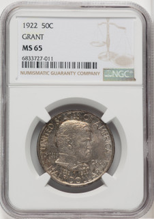 1922 50C Grant No Star Commemorative Silver NGC MS65