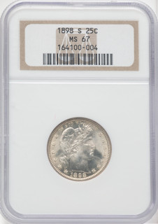 1898-S 25C Barber Quarter NGC MS67
