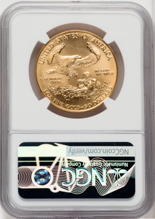 1991 G$50 One-Ounce Gold Eagle Brown Label NGC MS70