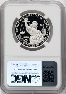 2010-W $100 One-Ounce Platinum Eagle Statue of Liberty Brown Label NGC PF70