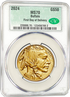 2024 1 oz Gold Buffalo FDD CAC MS70