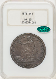 1878 T$1 CAC Proof Trade Dollar NGC PR65