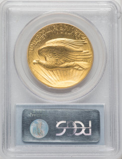 1907 $20 Flat Rim High Relief Double Eagle PCGS MS63