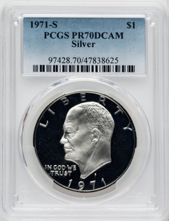 1971-S S$1 SILVER Proof Eisenhower Dollar PCGS PR70