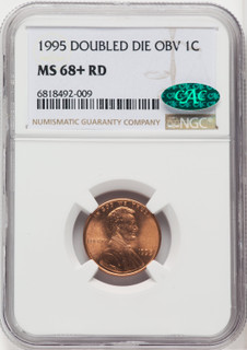 1995 1C DBL DIE Lincoln Cent NGC MS68+