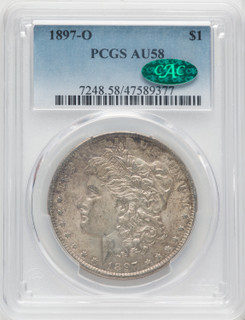 1897-O $1 CAC Morgan Dollar PCGS AU58