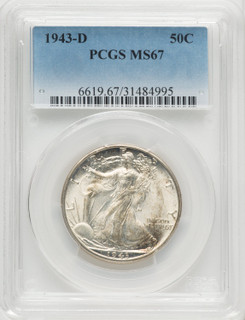 1943-D 50C Walking Liberty Half Dollar PCGS MS67