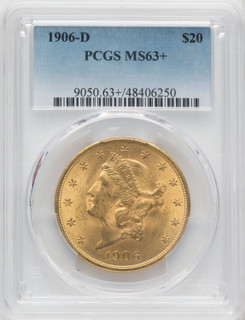 1906-D $20 Liberty Double Eagle PCGS MS63+