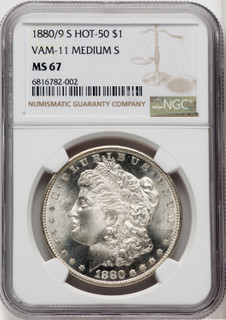 1880/9-S $1 VAM-11 Morgan Dollar NGC MS67