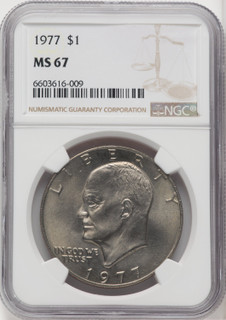 1977 $1 Eisenhower Dollar NGC MS67