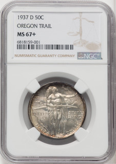 1937-D 50C Oregon Commemorative Silver NGC MS67+