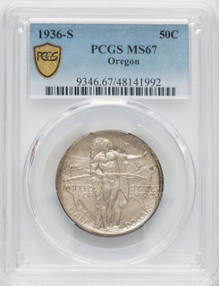 1936-S 50C Oregon Commemorative Silver PCGS MS67