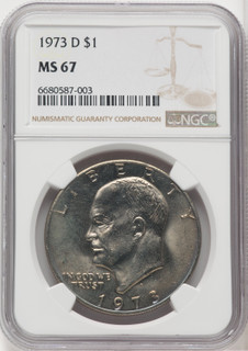 1973-D $1 Eisenhower Dollar NGC MS67