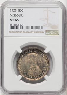 1921 50C Missouri Commemorative Silver NGC MS66