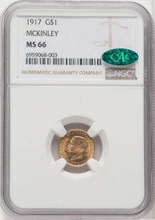 1917 G$1 McKinley CAC Commemorative Gold NGC MS66