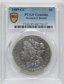 1889-CC $1 Genuine Morgan Dollar Genuine PCGS F12
