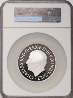 Charles III silver Proof  Queen Elizabeth II Memorial  10 Pounds (5 oz) 2022 PR69 Ultra Cameo NGC World Coins NGC MS69