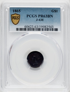 1865 G$1 J-438 BN Patterns PCGS MS63