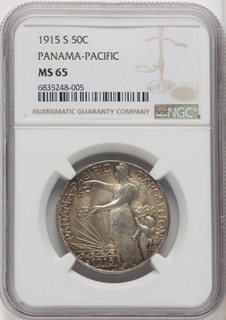 1915-S 50C Panama-Pacific Commemorative Silver NGC MS65