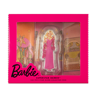 2023 1 oz Superstar Barbie Silver .9999 Fine Coin (Box)
