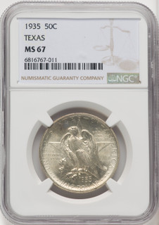 1935 50C Texas Commemorative Silver NGC MS67 1935 50C Texas Commemorative Silver NGC MS67