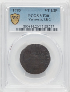 1785 Vermont Copper RR-2 BN Colonials PCGS VF20