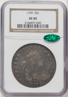 1799 S$1 7x6 Stars CAC Early Dollar NGC XF45