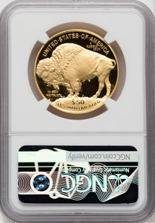 2015-W $50 One-Ounce Gold Buffalo Brown Label NGC PF70
